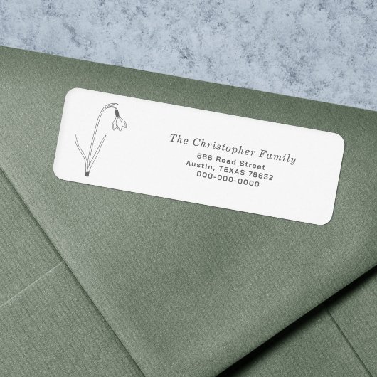 Étiquette de retour de l'art de ligne de neige