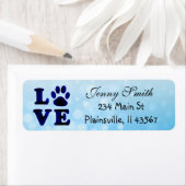 Étiquette de retour de l'Empreinte de patte d'amou (En situation)