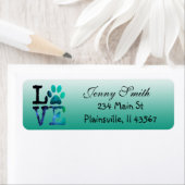 Étiquette de retour de l'Empreinte de patte d'amou (En situation)