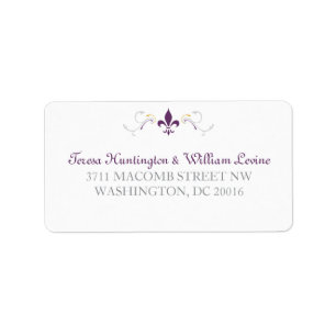 Étiquette de retour de l'enveloppe Fleur de Lis