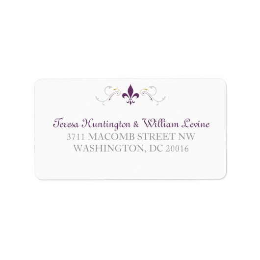 Étiquette de retour de l'enveloppe Fleur de Lis (Devant)