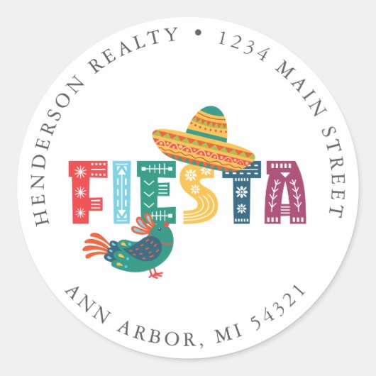 Étiquette de retour de l'invitation Fiesta mexicai (Devant)