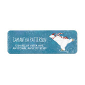 Étiquette de retour de l'ours polaire d'hiver (Devant)