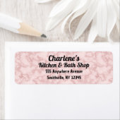 Étiquette de retour de marbre rose Faux (En situation)