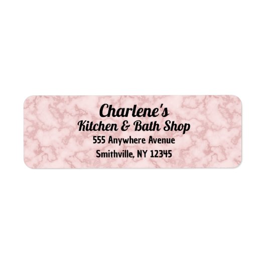 Étiquette de retour de marbre rose Faux (Devant)