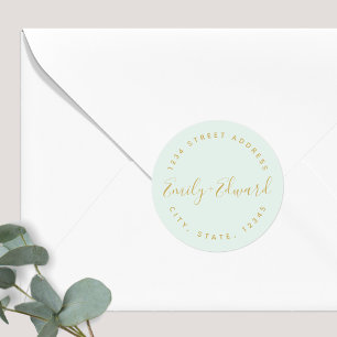 Étiquette de retour de mariage à calligraphie élég