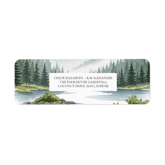 Étiquette de retour de mariage à la forêt de lac d (Devant)