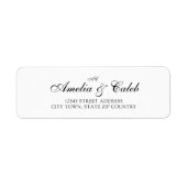 Étiquette de retour de mariage à script monogrammé (Devant)