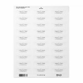 Étiquette de retour de mariage à script monogrammé (Feuille entière)