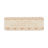 Étiquette de retour de mariage Elegant Deco Orange (Devant)