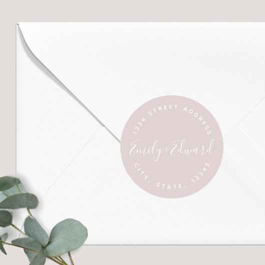 Étiquette de retour de mariage en calligraphie élé