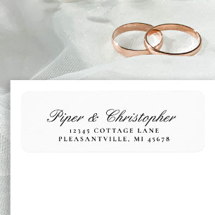 Étiquette de retour de mariage en écriture cursive