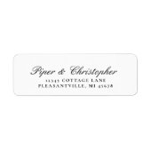 Étiquette de retour de mariage en écriture cursive (Devant)