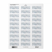 Étiquette de retour de mariage en écriture Flocons (Feuille entière)
