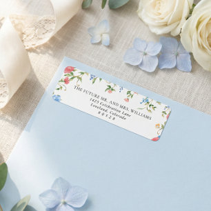 Étiquette de Retour de Mariage Fleur de Champ Élég