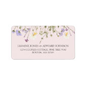 Étiquette de retour de mariage florale de fleurs s (Devant)