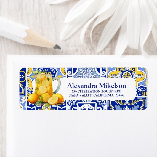Étiquette de Retour de Mariage Lemon Main Squeeze (En situation)