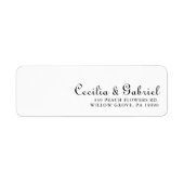 Étiquette de retour de mariage minimaliste (Devant)