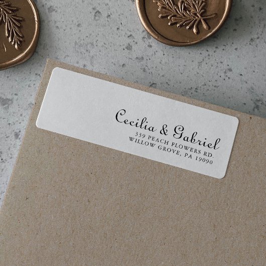 Étiquette de retour de mariage minimaliste