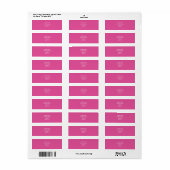 Étiquette de Retour de Mariage Moderne Rose et Bla (Feuille entière)