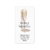 Étiquette de retour de mariage Pearls & Prosecco (Devant)