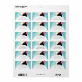 Étiquette de retour de mariée et de chambre Turquo (Feuille entière)