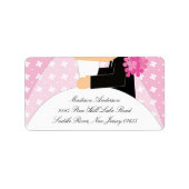 Étiquette de retour de mariée et de mariée rose (Devant)