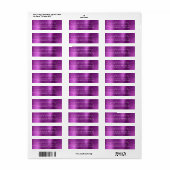 Étiquette de retour de métal brossé violet chic (Feuille entière)