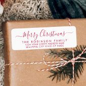 Étiquette de retour de Noël blanc rouge
