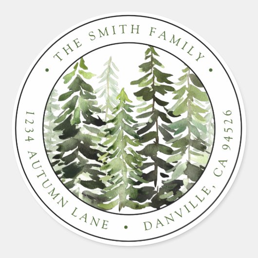 Étiquette de retour de Noël circulaire personnalis (Devant)