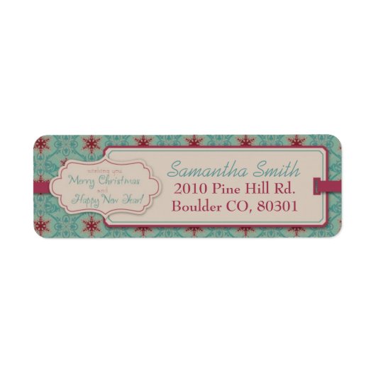 Étiquette de retour de Noël classique (Devant)