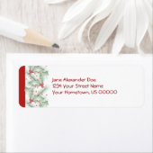 Étiquette de retour de Noël de Holly Berries (En situation)