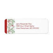 Étiquette de retour de Noël de Holly Berries (Devant)