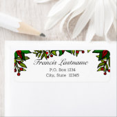 Étiquette de retour de Noël de la frontière Poinse (En situation)