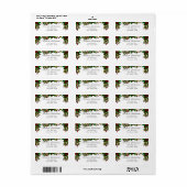 Étiquette de retour de Noël de la frontière Poinse (Feuille entière)