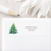 Étiquette de retour de Noël de l'arbre simple (En situation)