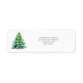 Étiquette de retour de Noël de l'arbre simple (Devant)