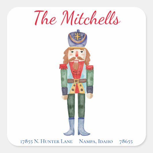 Étiquette de retour de Noël de Nutcracker (Devant)