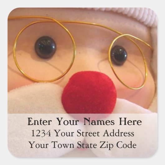 Étiquette de retour de Noël de Père Noël Plush (Devant)