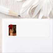 Étiquette de retour de Noël de Yorkie (En situation)