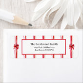 Étiquette de retour de Noël des vaches roses et ro (En situation)