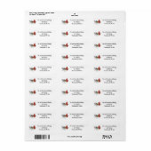 Étiquette de retour de Noël du cardinal rouge (Feuille entière)