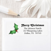 Étiquette de retour de Noël Holly (En situation)