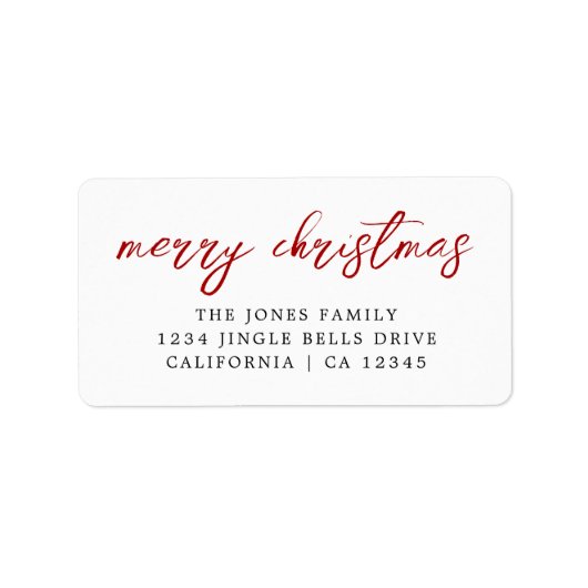 Étiquette de retour de Noël Joyeux Rouge (Devant)