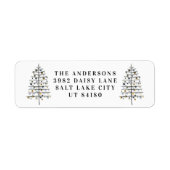 Étiquette de retour de Noël moderne (Devant)