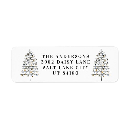 Étiquette de retour de Noël moderne (Devant)