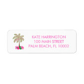 Étiquette de retour de Noël Palm Tree (Devant)