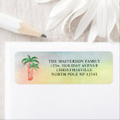 Étiquette de retour de Noël Palm Tree (En situation)