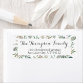 Étiquette de retour de Noël rouge et vert (En situation)