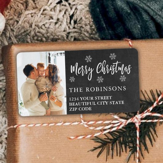 Étiquette de retour de Noël Russe Snowflake